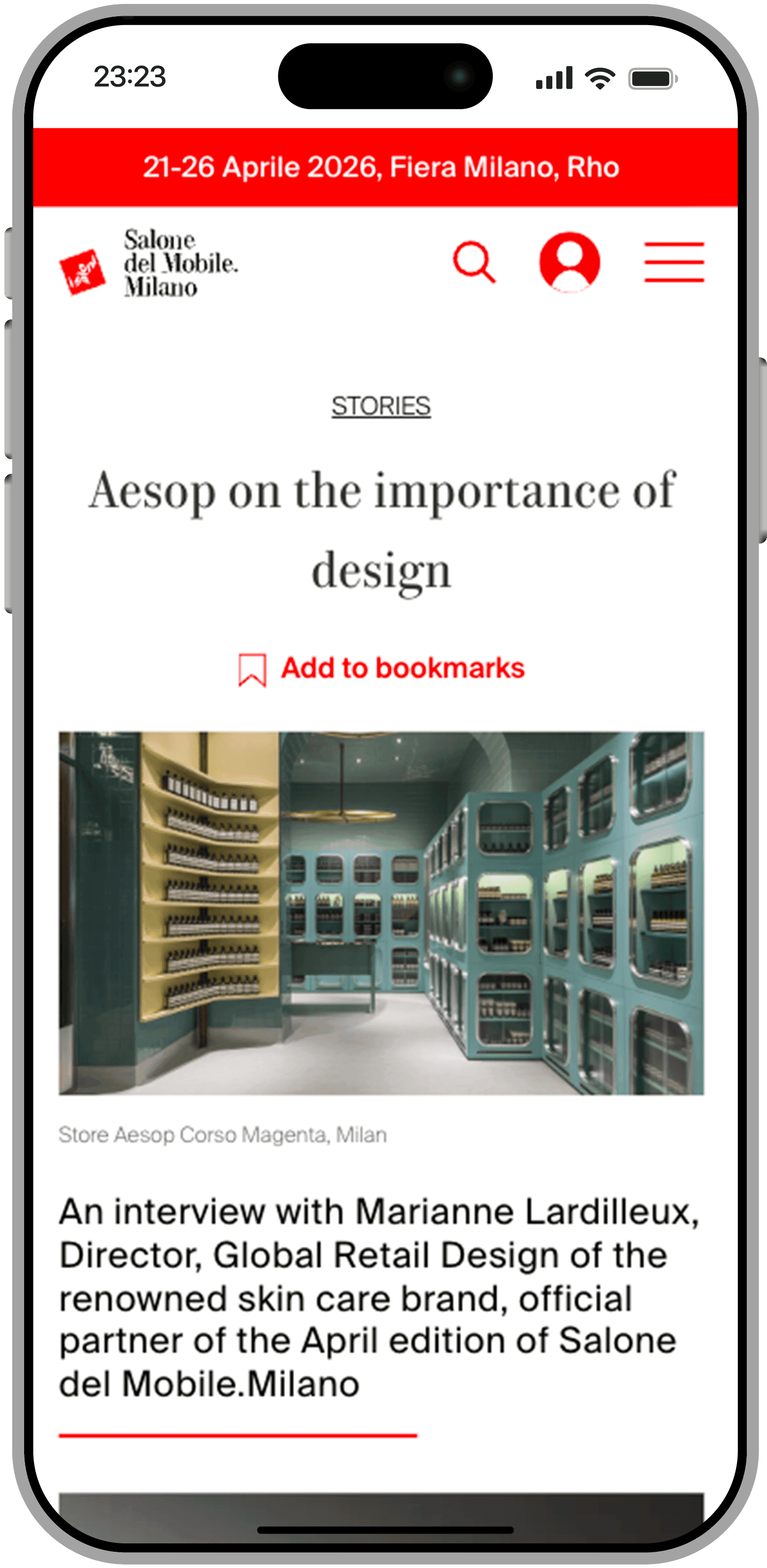 Articolo con IG Story